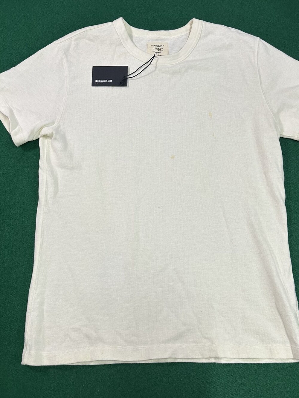 Buck Mason White Field-Spec Cotton Heavy Tee Sz M MSRP $55 NWI [DD5]